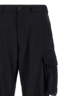 Pinstriped Blue Wool-Blend Cargo Trousers