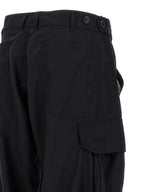 Pinstriped Blue Wool-Blend Cargo Trousers