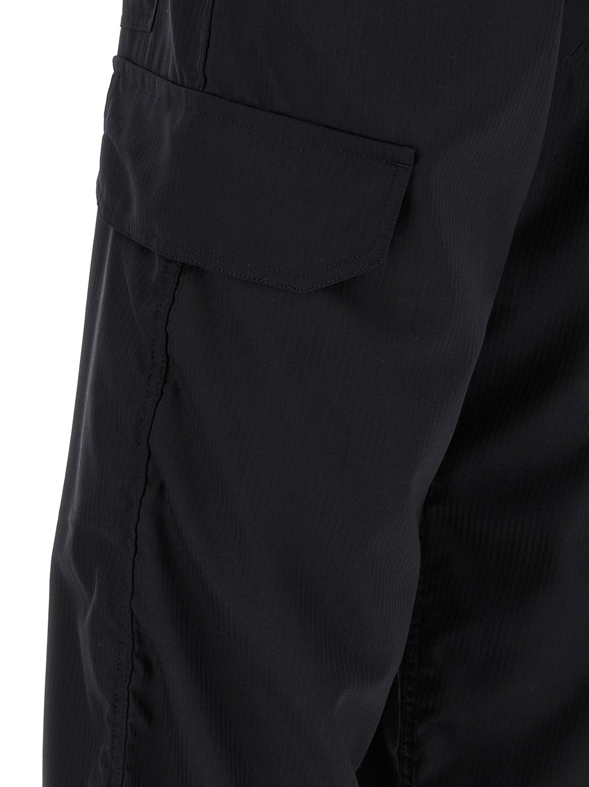 Pinstriped Blue Wool-Blend Cargo Trousers