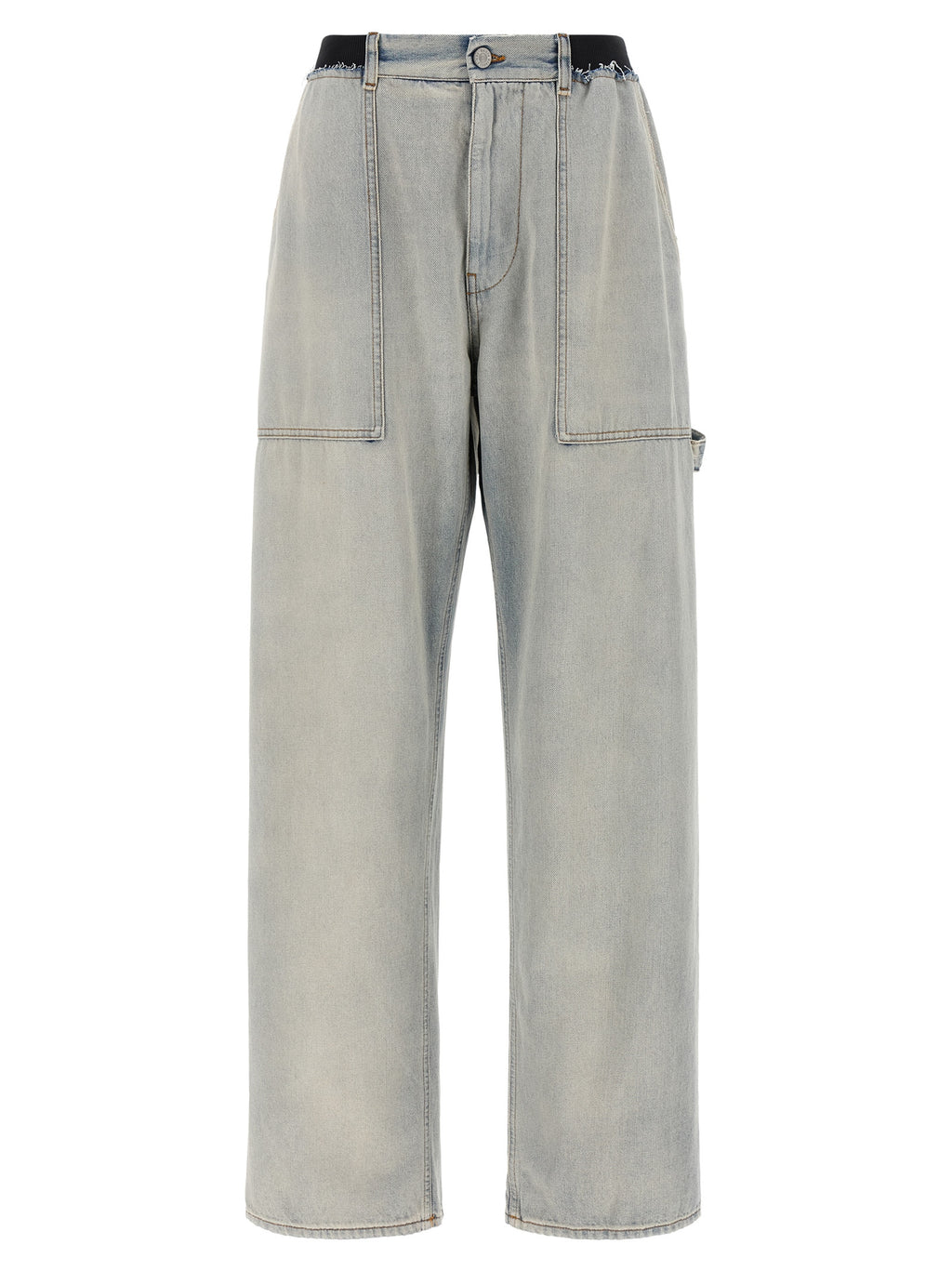 Light Blue Cotton Relaxed Fit Jeans