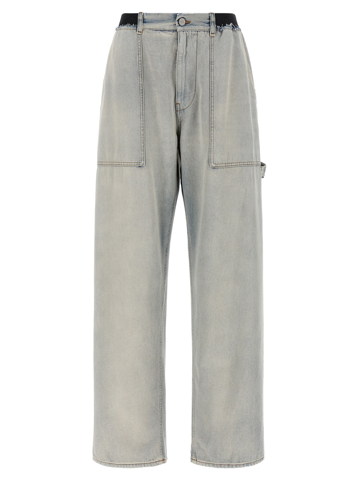 Light Blue Cotton Relaxed Fit Jeans