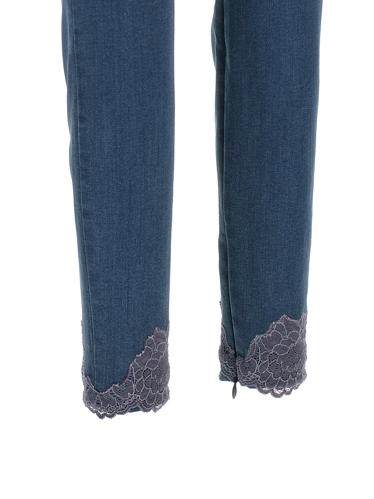Blue High‑Waisted Cotton Denim Jeans