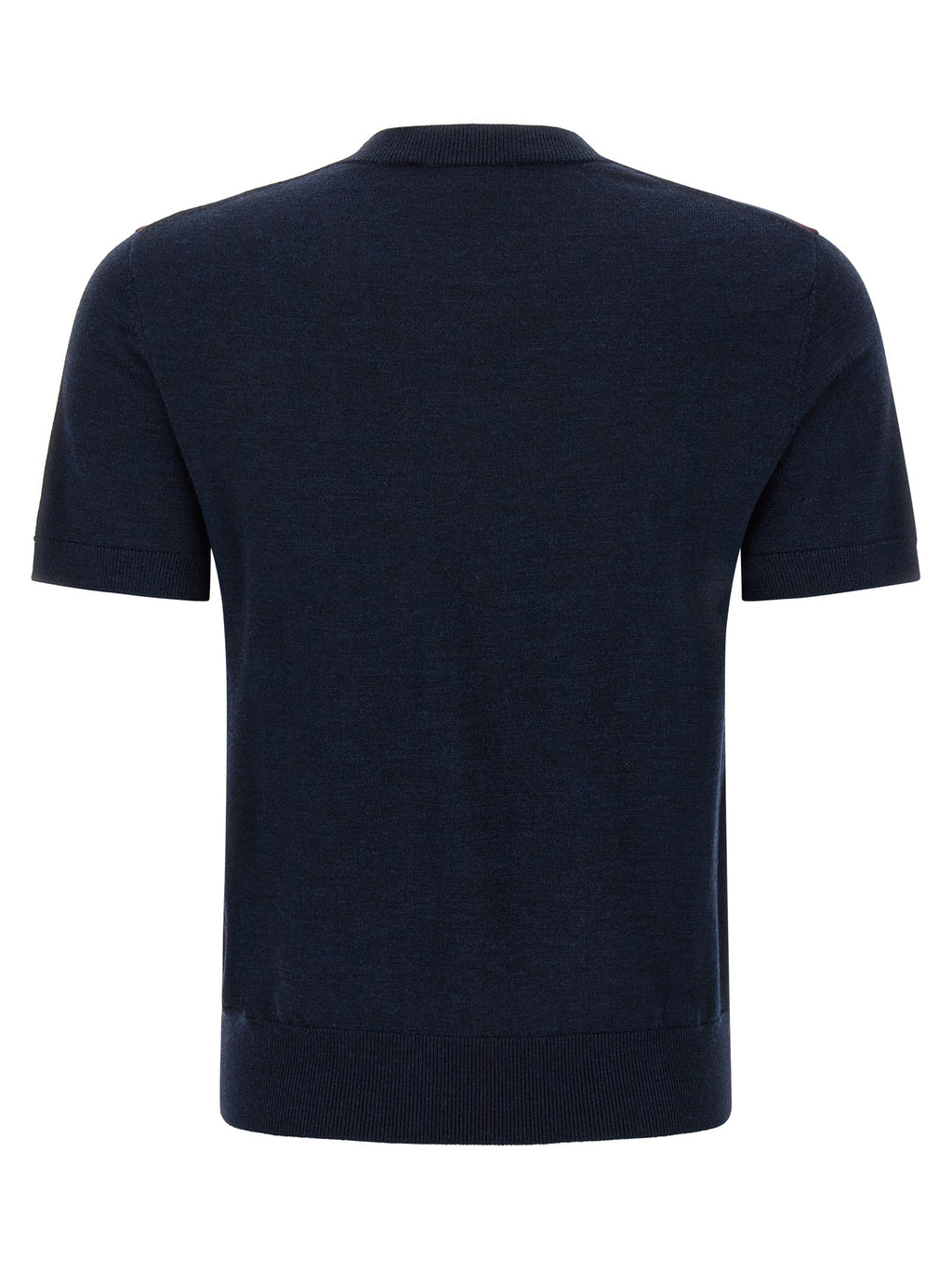 Merino Wool Argyle Short-Sleeved Cardigan