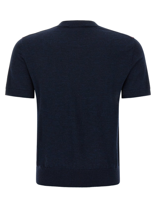 Merino Wool Argyle Short-Sleeved Cardigan