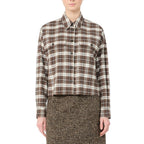 Brown Wool-Cotton Flannel Dress Shirt