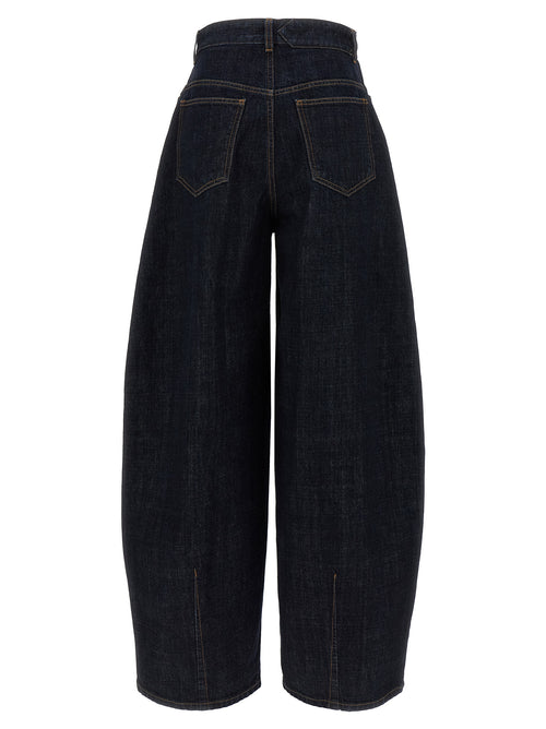 Cotton Le De‑Nimes Ovalo High‑Waisted Jeans