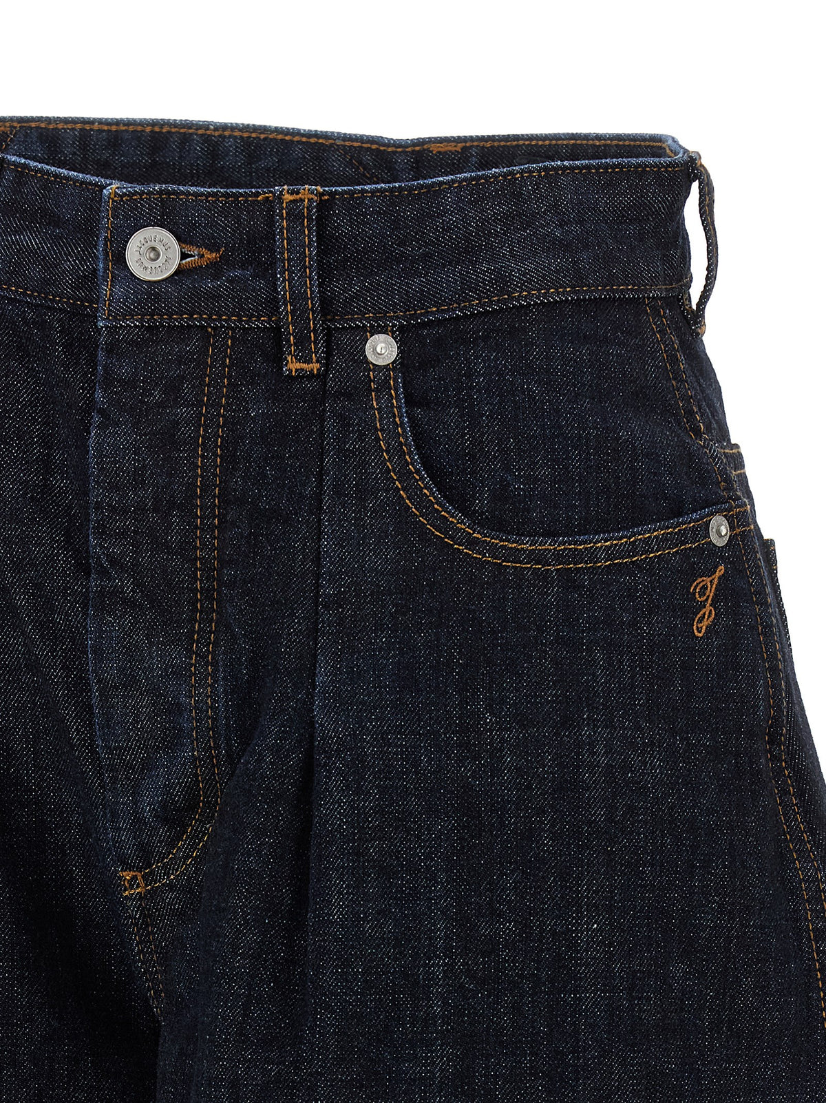 Cotton Le De‑Nimes Ovalo High‑Waisted Jeans