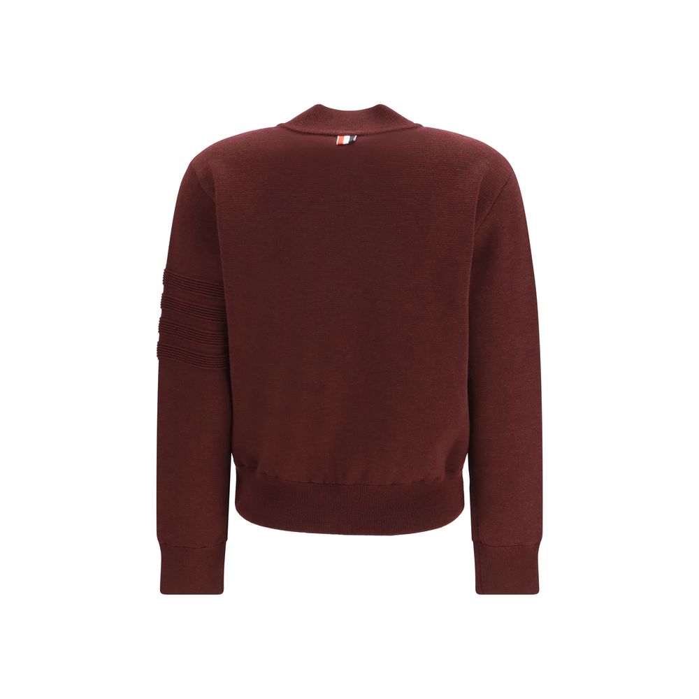 Ottoman Milano Stitch 4‑Bar Bomber Jacket in Merino Wool & Linen