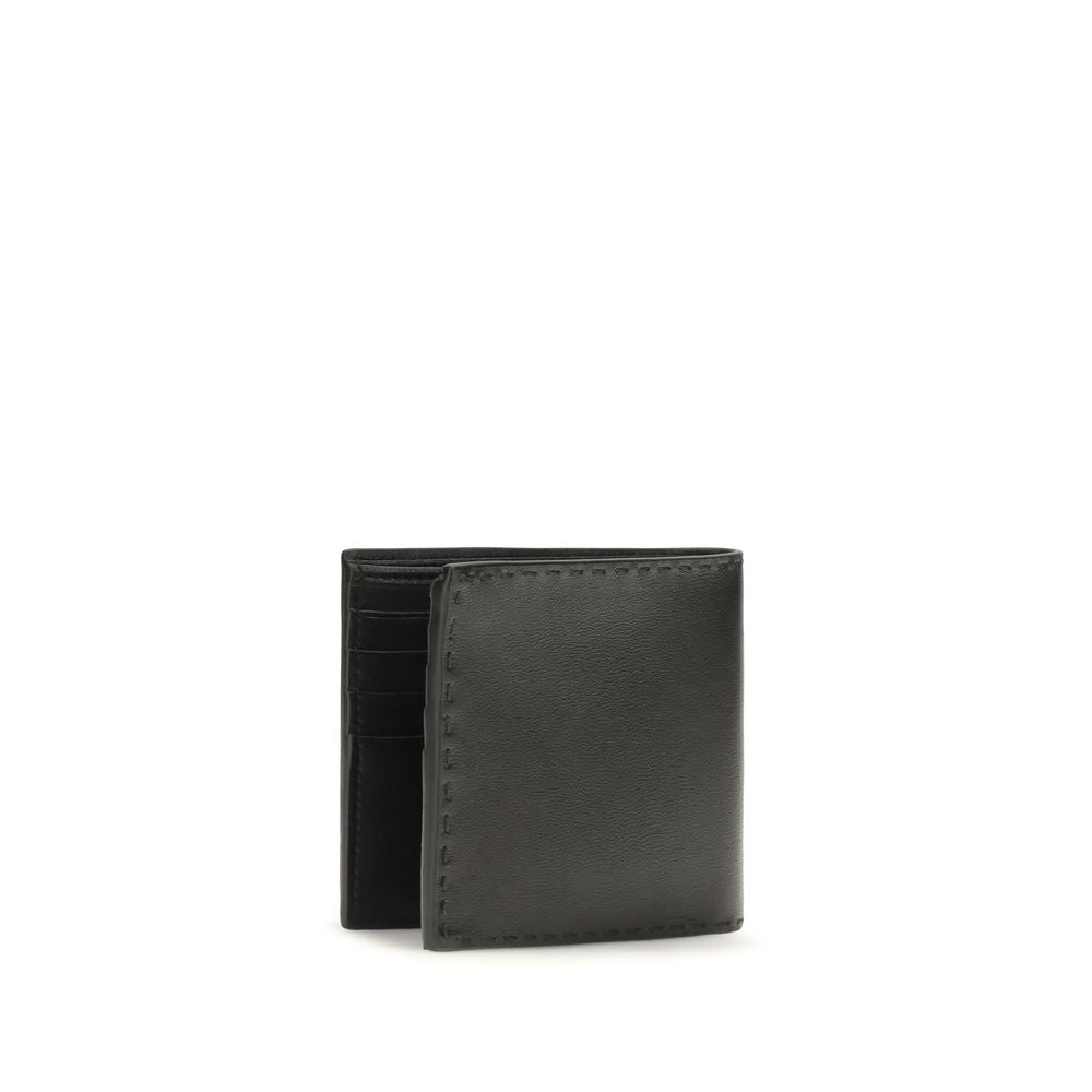 Compact Calfskin Antiqued Wallet