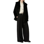 Black Elastane Wool Twill Dress Pants