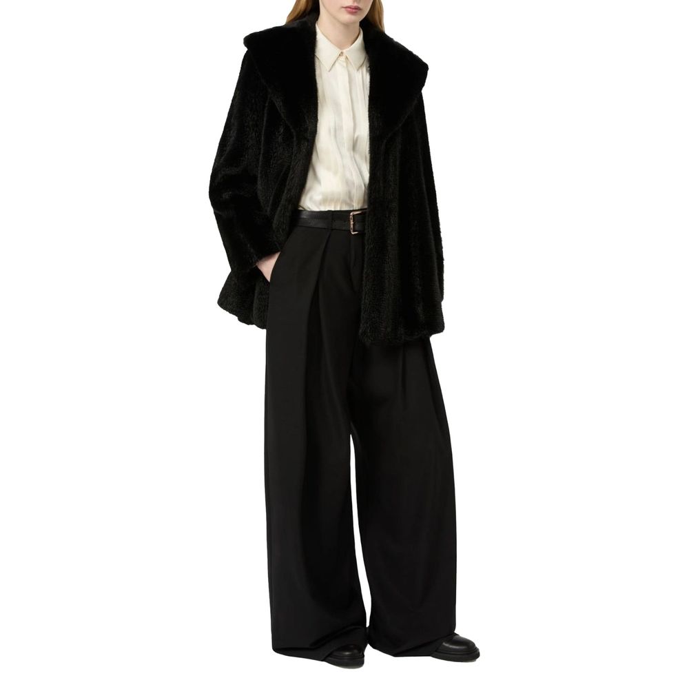 Black Elastane Wool Twill Dress Pants