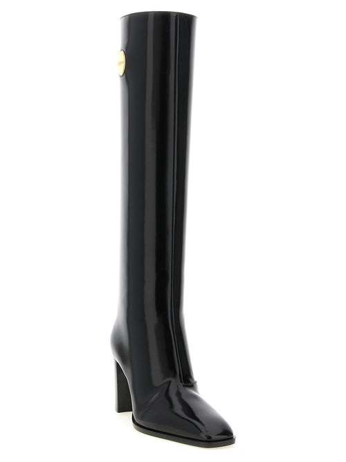 Louis Patent Calf Leather High Boots