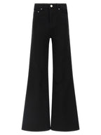 Black Cotton Flared Jeans