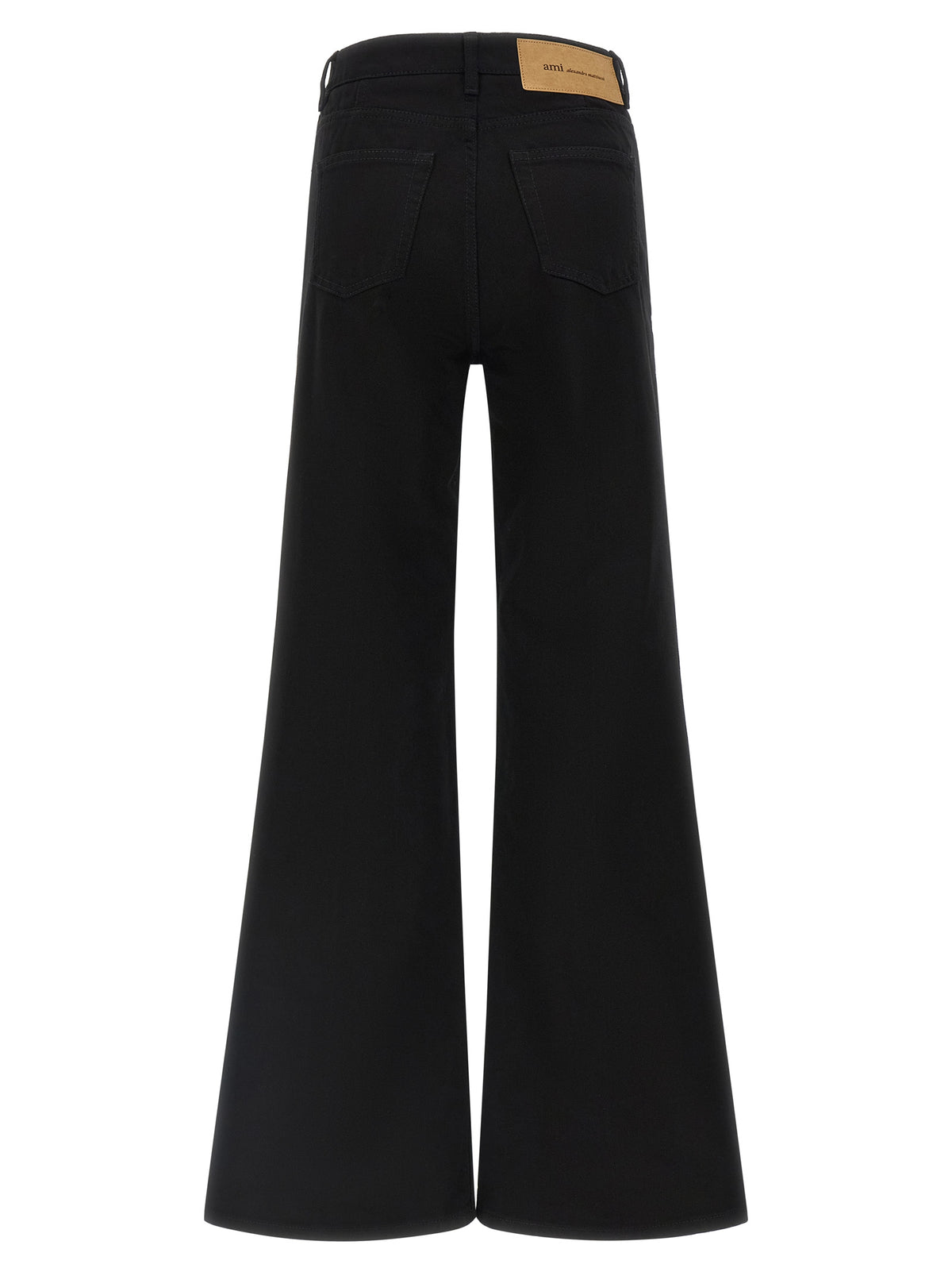 Black Cotton Flared Jeans