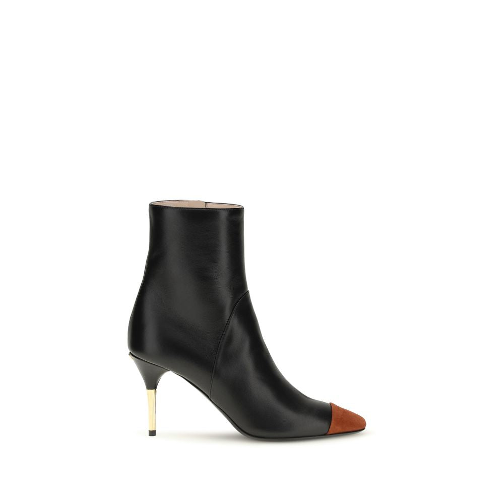 Black Calfskin Sinead Ankle Boots