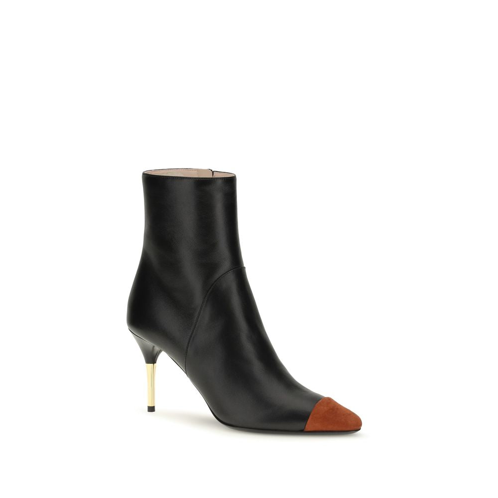 Black Calfskin Sinead Ankle Boots