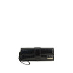 Black Calf Leather Bambino Pouch Clutch