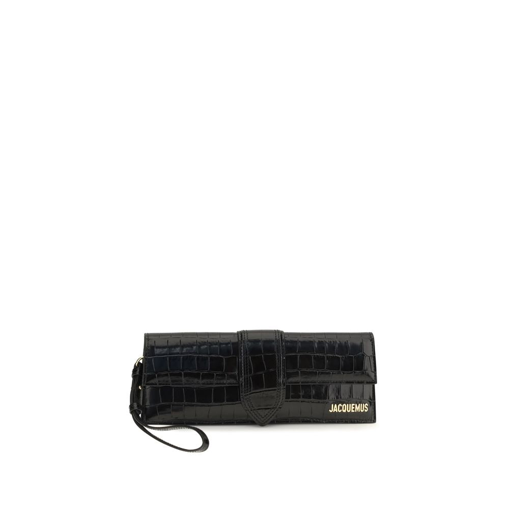 Black Calf Leather Bambino Pouch Clutch