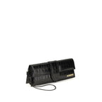 Black Calf Leather Bambino Pouch Clutch