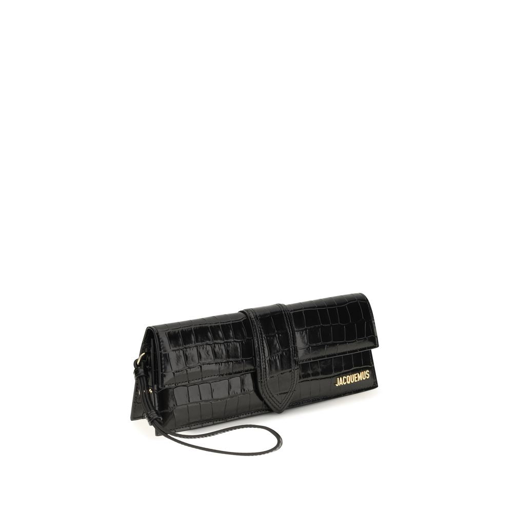 Black Calf Leather Bambino Pouch Clutch