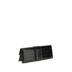 Black Calf Leather Bambino Pouch Clutch