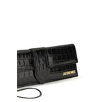 Black Calf Leather Bambino Pouch Clutch