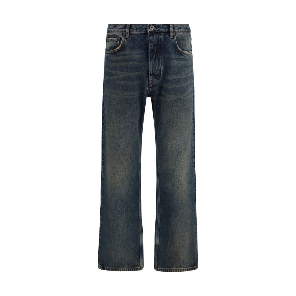 Half Arrow Jeans Blue Cotton Straight-Leg