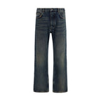 Half Arrow Jeans Blue Cotton Straight-Leg