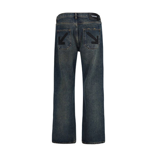 Half Arrow Jeans Blue Cotton Straight-Leg
