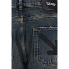 Half Arrow Jeans Blue Cotton Straight-Leg