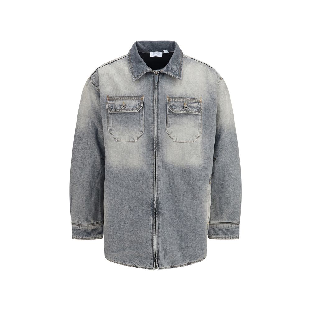 Oversized Gray Denim Workwear Jacket