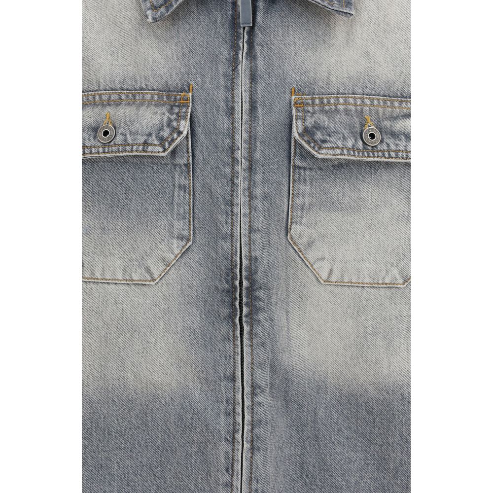 Oversized Gray Denim Workwear Jacket