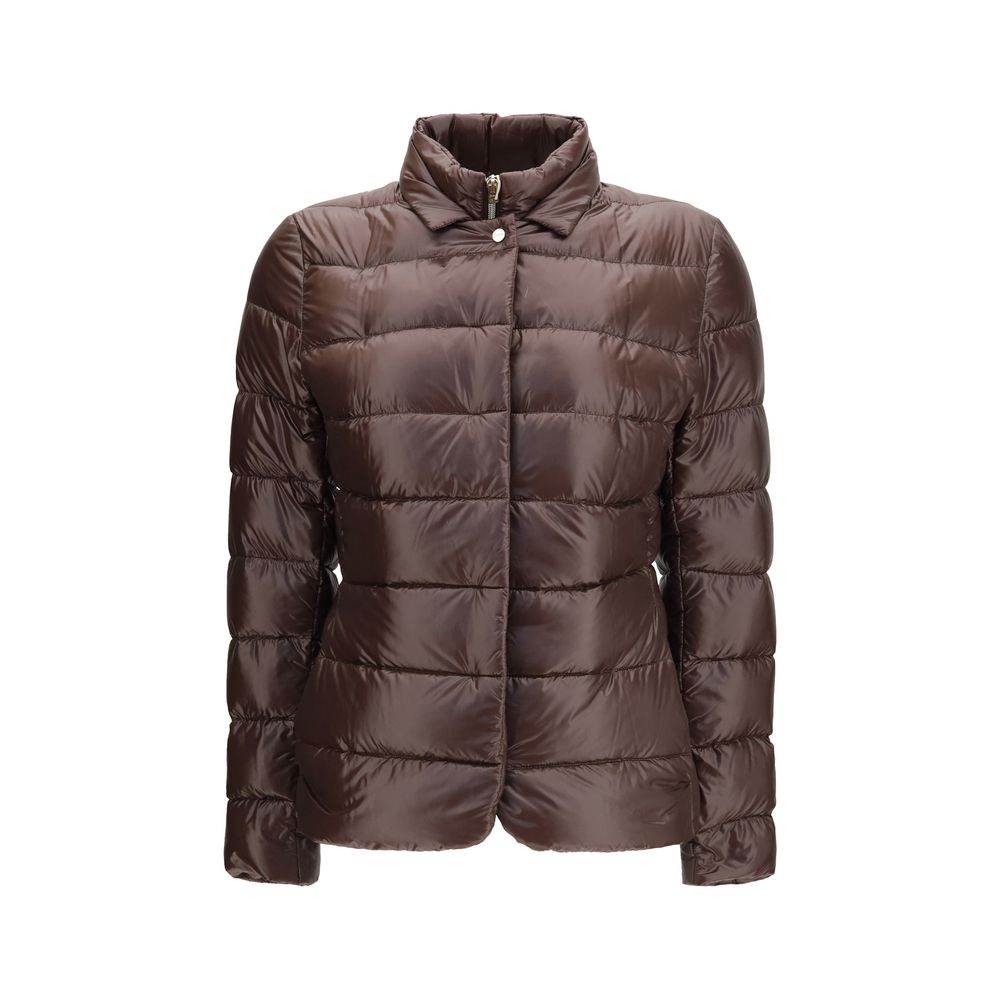 Brown Polyamide Goose Down Full-Length Jacket