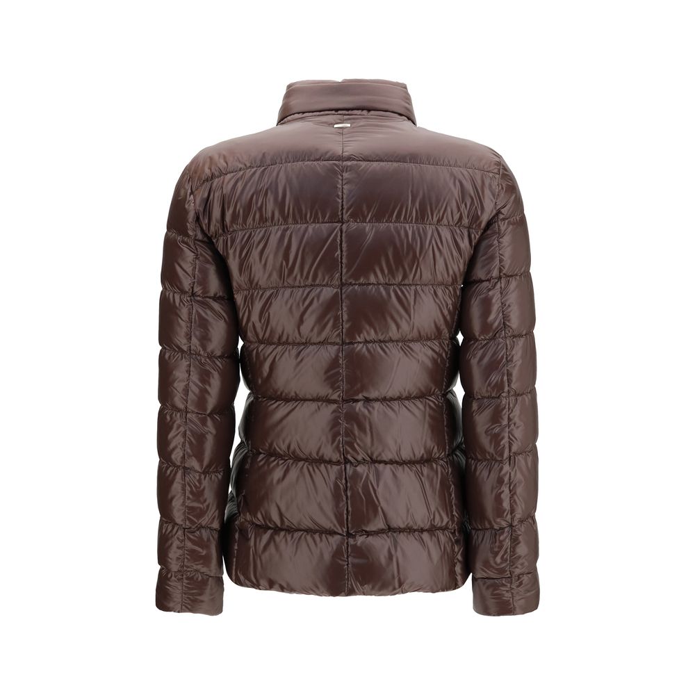 Brown Polyamide Goose Down Full-Length Jacket