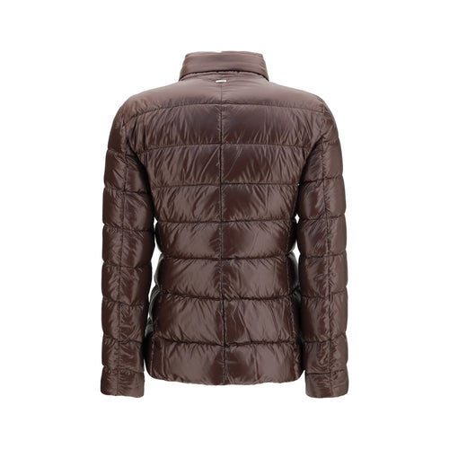 Brown Polyamide Goose Down Full-Length Jacket