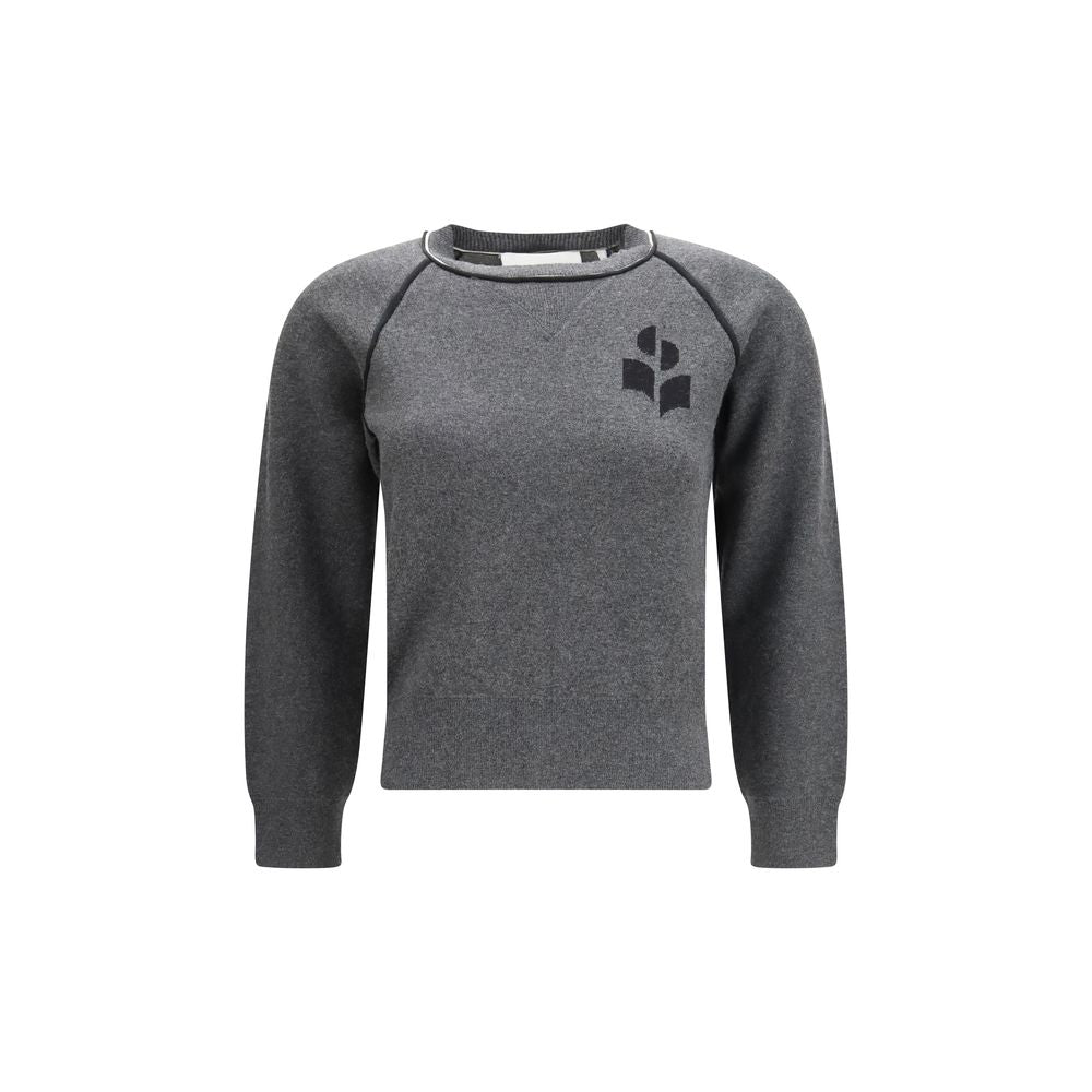 Gray Cotton Merino Wool Loriby Logo Sweater