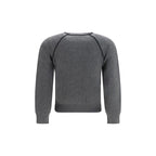 Gray Cotton Merino Wool Loriby Logo Sweater