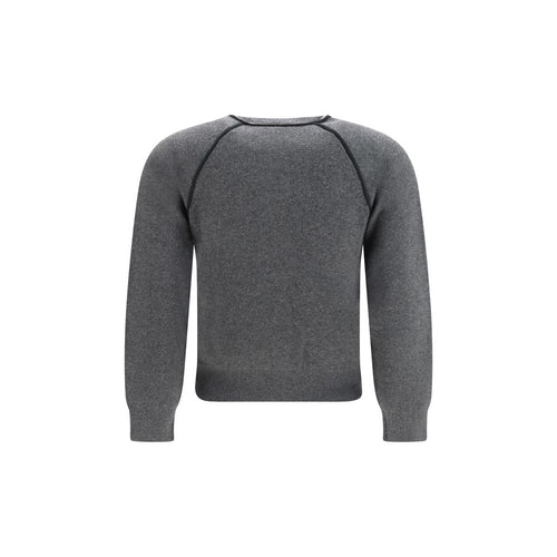 Gray Cotton Merino Wool Loriby Logo Sweater