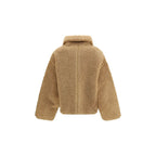 Beige Full-Length Polyester Jacket