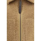 Beige Full-Length Polyester Jacket