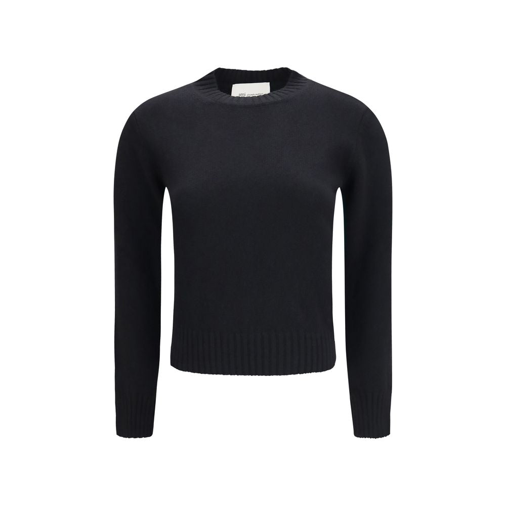 Black Wool and Cashmere Crewneck Sweatshirt