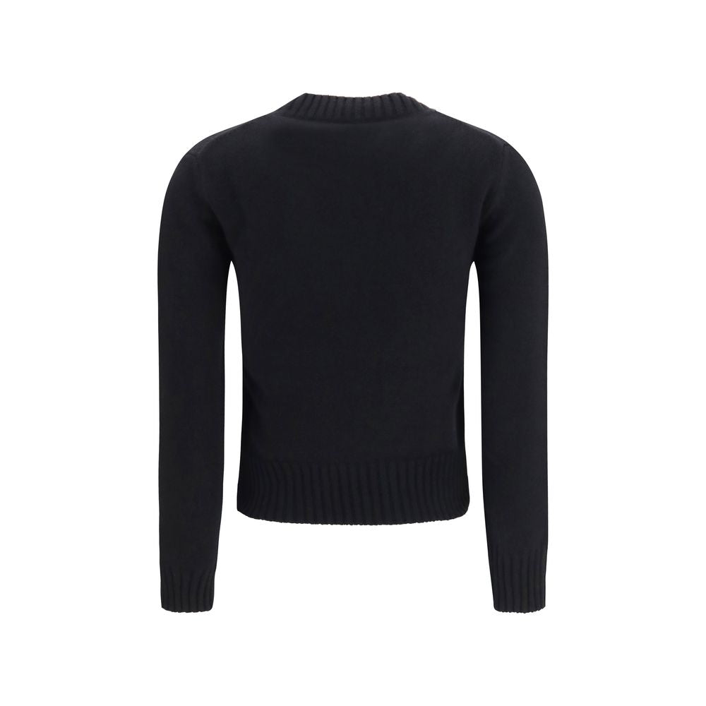 Black Wool and Cashmere Crewneck Sweatshirt