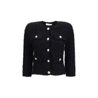Viscose Tweed Double‑Breasted Cropped Jacket