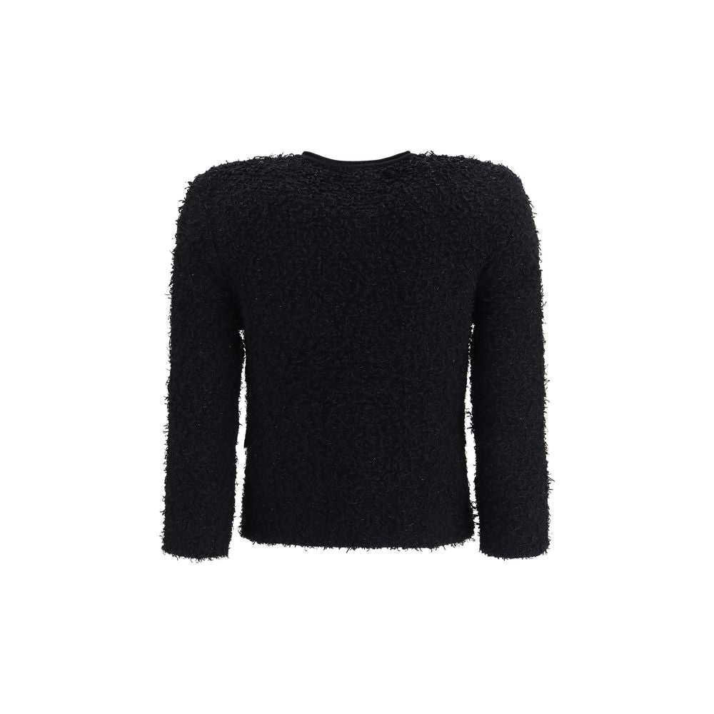Viscose Tweed Double‑Breasted Cropped Jacket