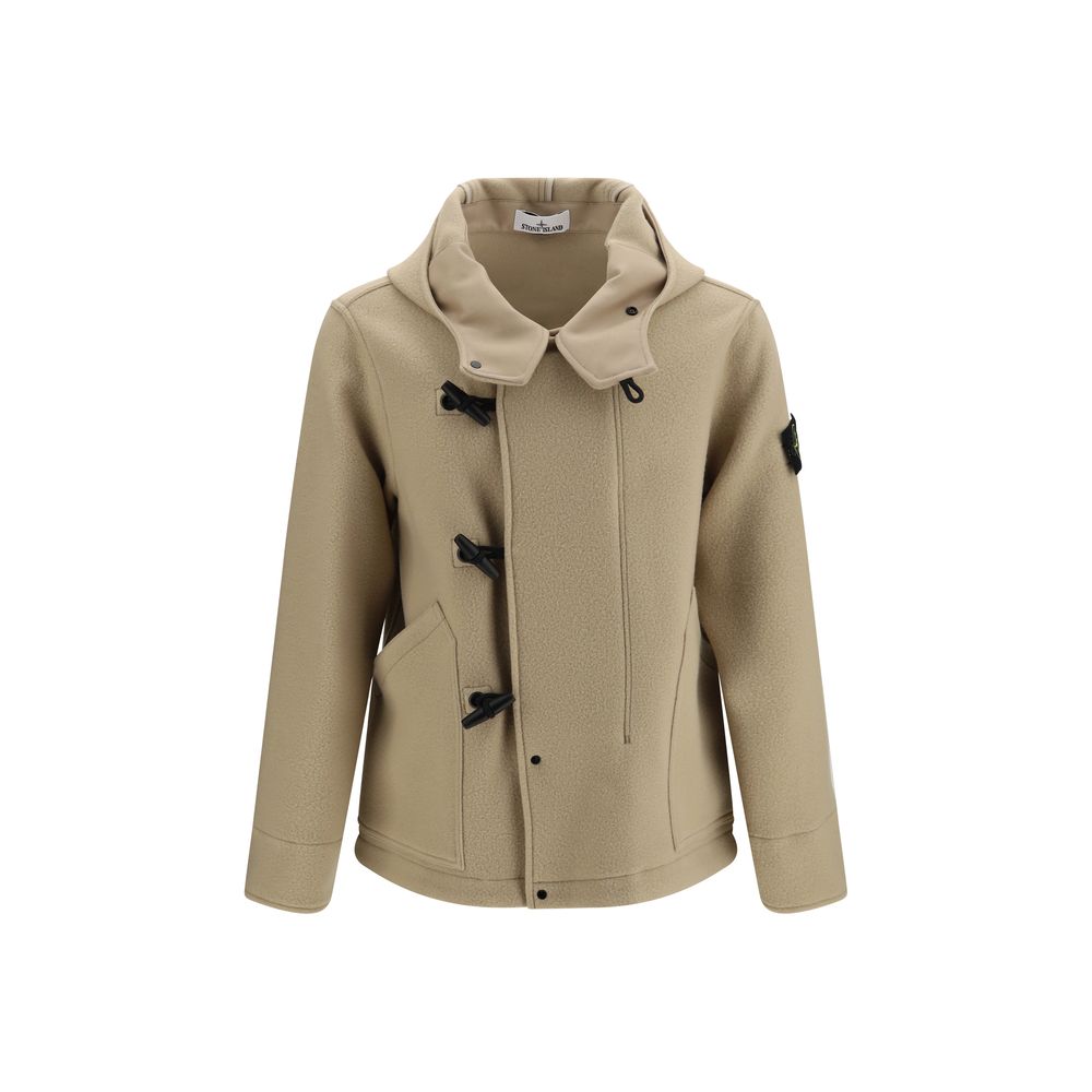 Beige Wool and Cashmere Full-Length Jacket