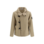 Beige Wool and Cashmere Full-Length Jacket