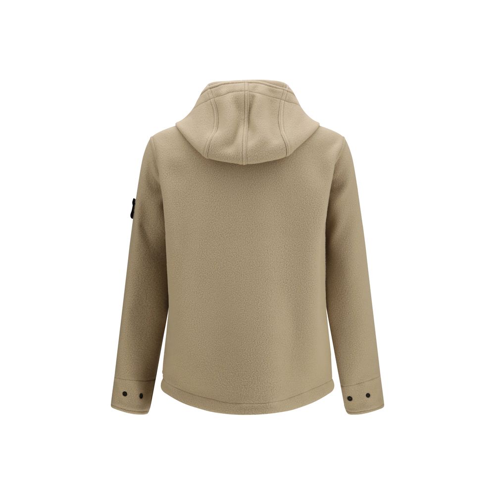 Beige Wool and Cashmere Full-Length Jacket