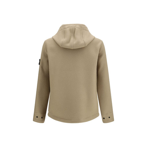 Beige Wool and Cashmere Full-Length Jacket