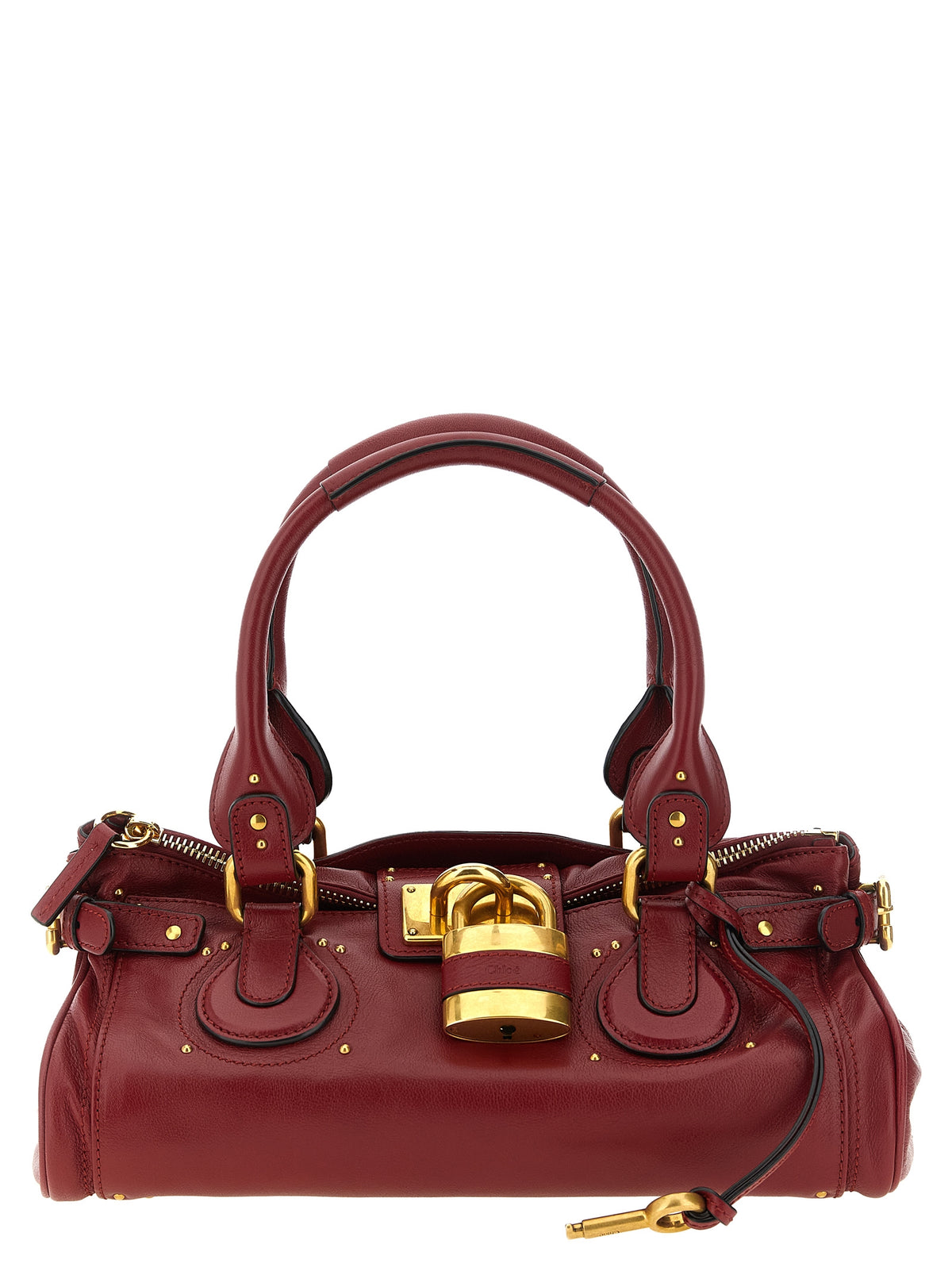 Garnet Buffalo Leather Paddington Shoulder Bag