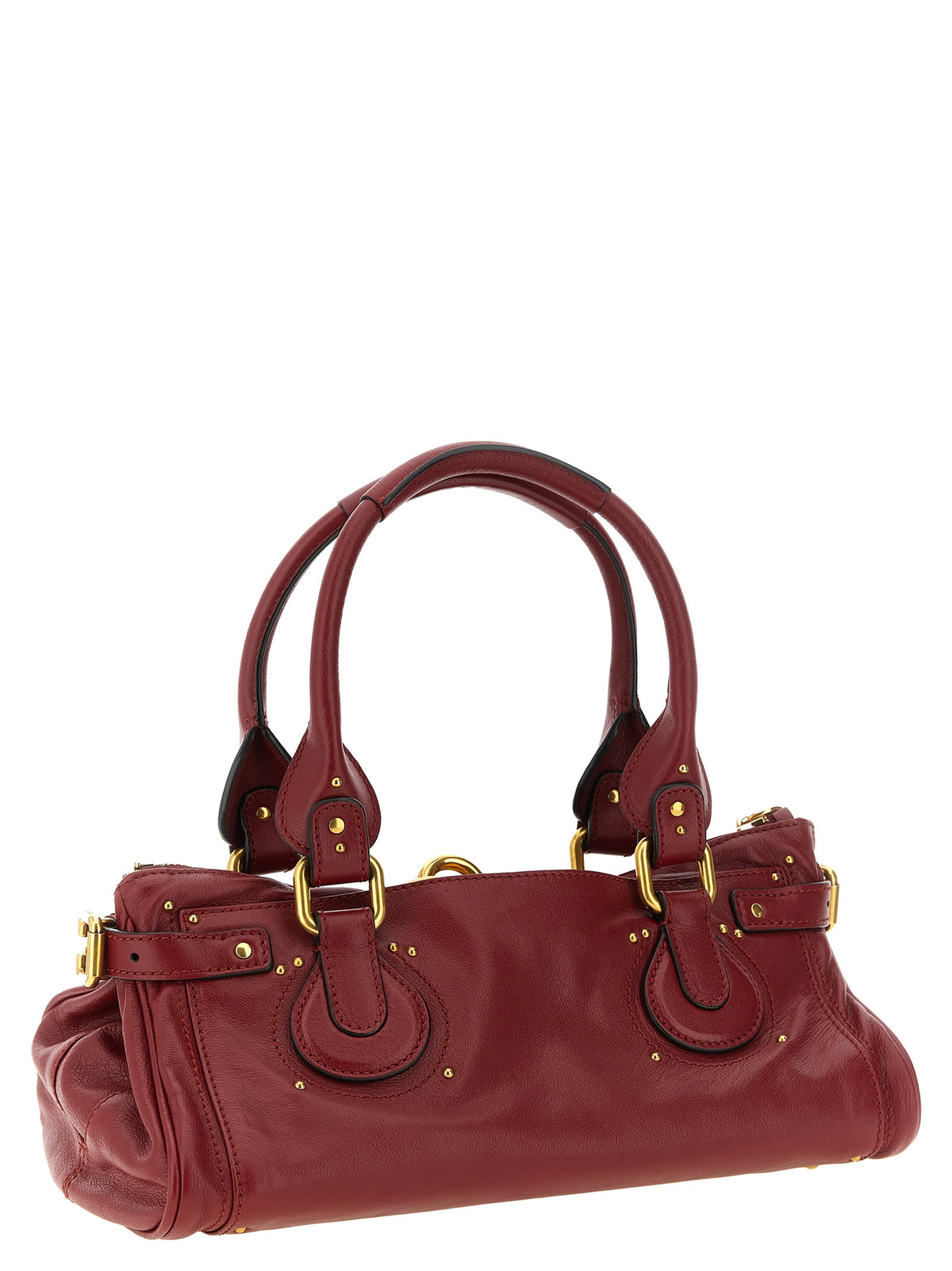Garnet Buffalo Leather Paddington Shoulder Bag